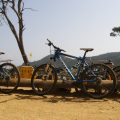 Parking à vélos sur les plages de Porquerolles