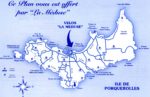 plan île de Porquerolles par La Méduse location de vélos